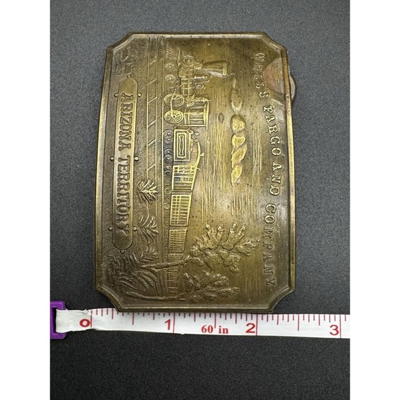 Wells Fargo And Company Brass Belt Buckle - Vintage Tiffany New York Arizona Ter main image 5